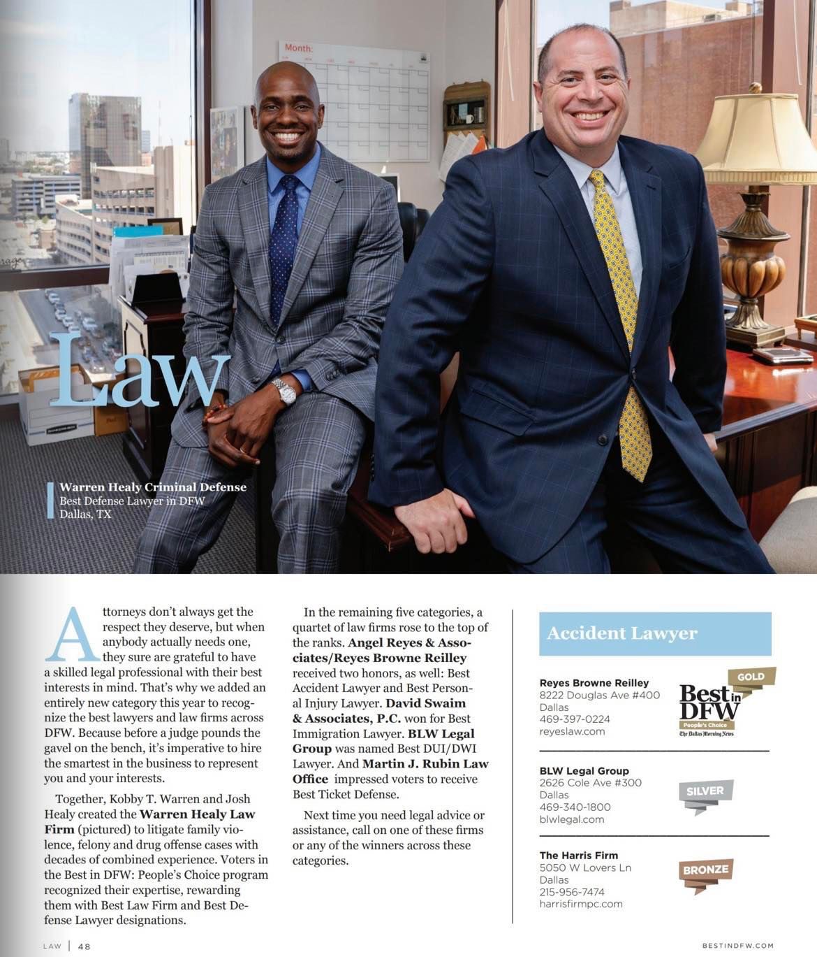 Best lawyers in Dallas Warren Healy